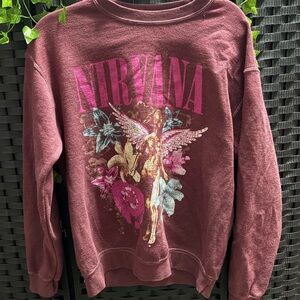 NIRVANA Maroon Smiley Face Sweatshirt
